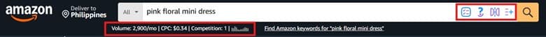Keyword research tool for Amazon