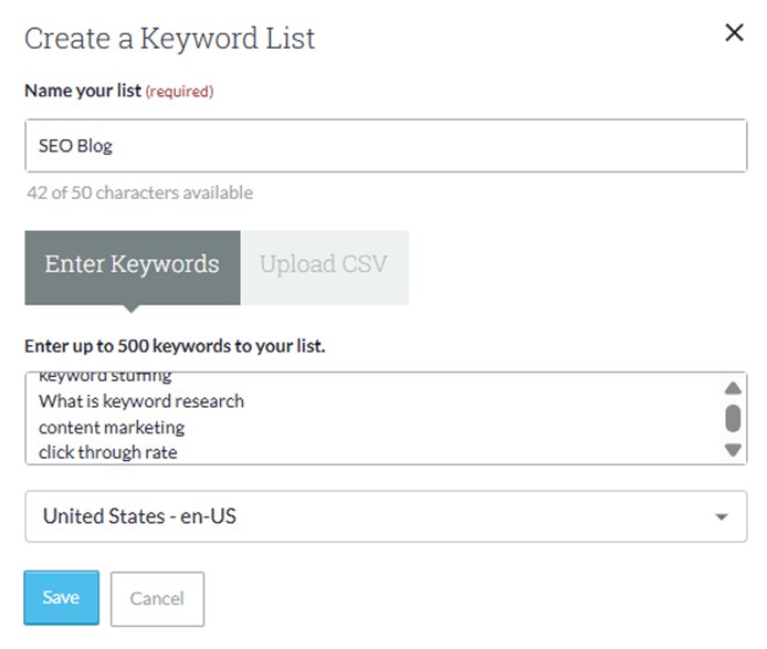 Moz Keyword List