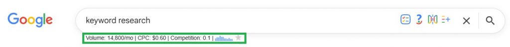 Keywords Everywhere Google Overlay