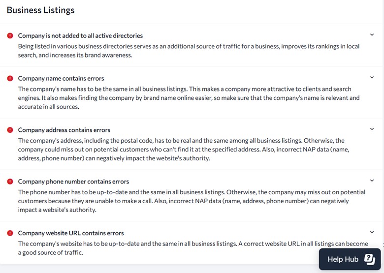SE Ranking Local SEO Audit