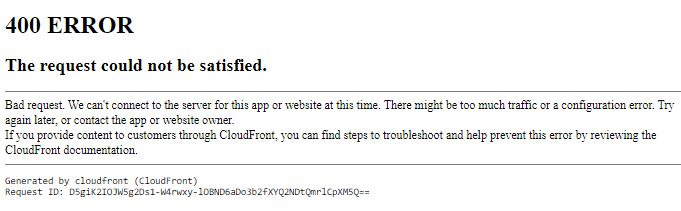 Bad request error