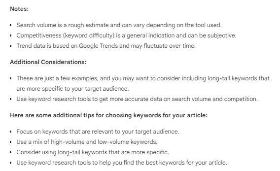 Gemini additional tips 