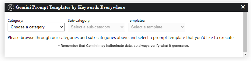 Gemini Templates Popup