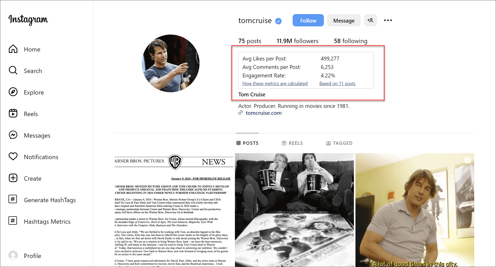 Keywords Everywhere engagement metrics on Instagram