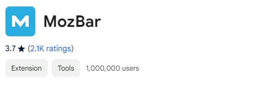 MozBar SEO extension 