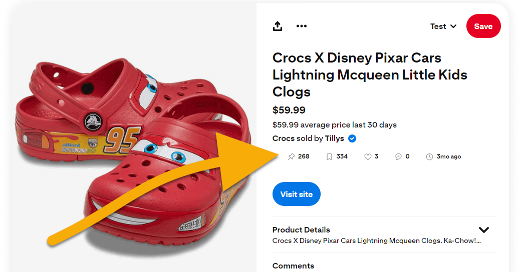 Pin engagement metrics on the individual pin page