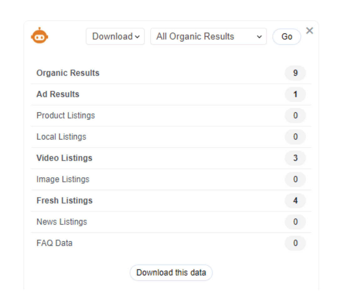 SEO Minion search result components 