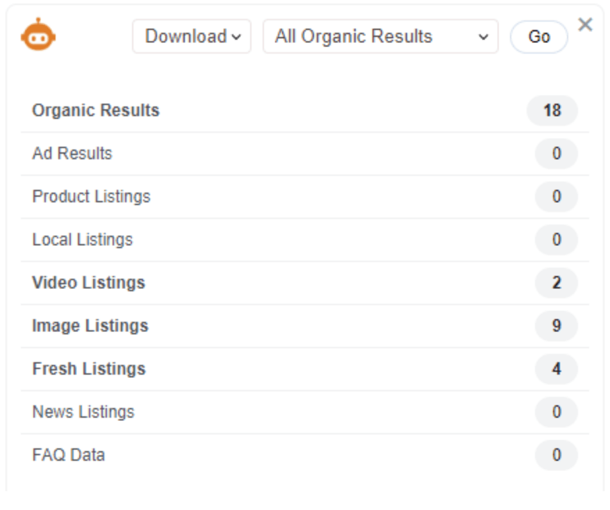 SEO Minion search result components 