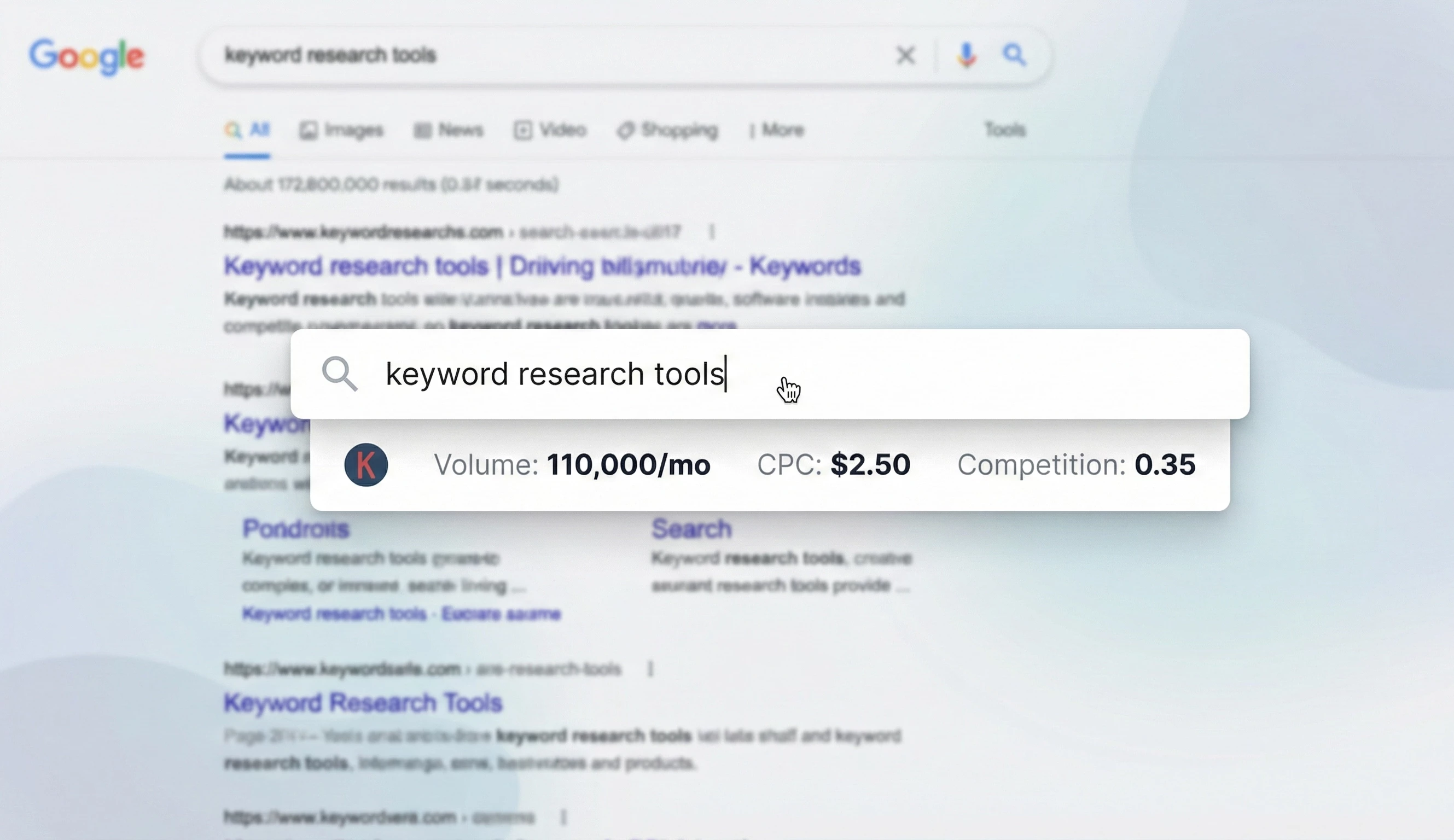 Instant Search Volume Data